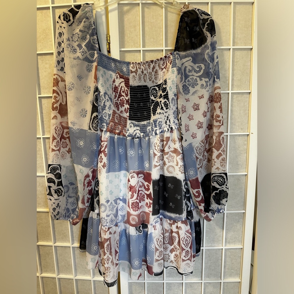 Aritzia Wilfred Patchwork Pattern Dress - image 3